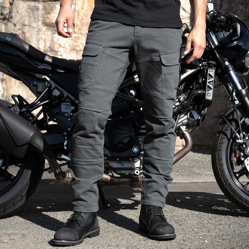 WARREN D3O SINGLE LAYER CARGO RIDING JEANS BLACK STRUCTMOTO