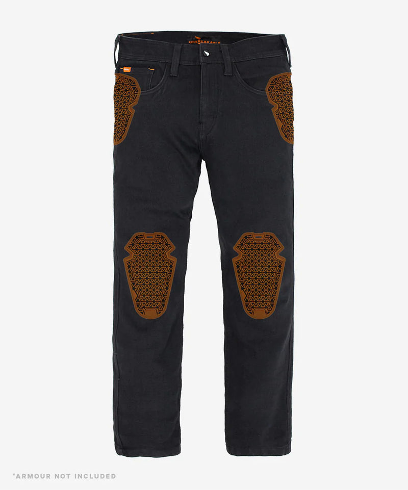 Unbreakable STRAIGHT Jeans (armour pocket) - Black
