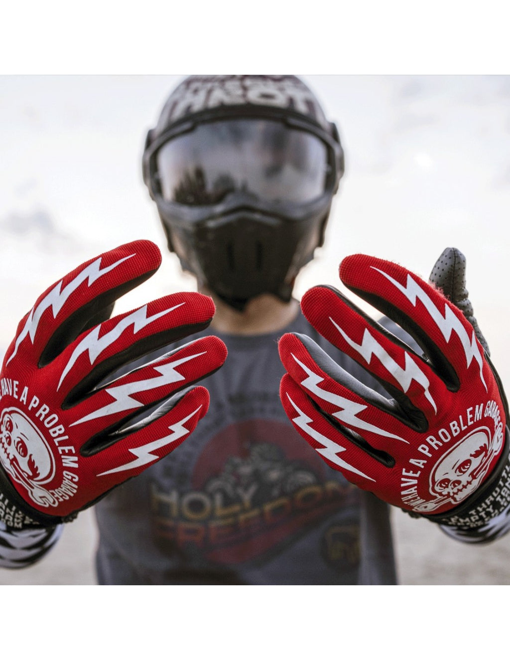 MOTORCYCLE GLOVE - TOOLS RED